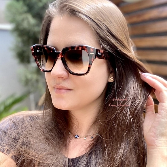 RayBan State Street Tortoise Frame RB2186 Gradient Brown Lens Unisex New - Picture 15 of 17